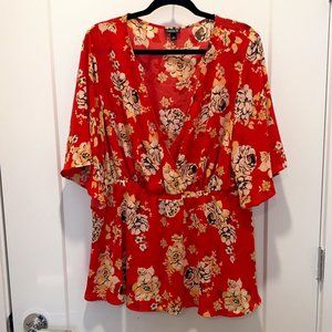 Torrid Georgette Mock Wrap Blouse